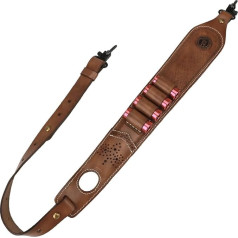 Tourbn Deluxe Leather Ammo Holder Padded Shotgun Strap with Locking Hole