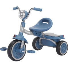 UBRAVOO Baby Tricycle, Foldable Toddler Tricycle with Pedals, Cool Lights, Robust Wheels and Comfortable Seat, Baby First Walker Tricycle for 1-5 Years Old Girls and Boys (Blue)