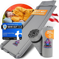 Nornir Self-Inflating Sleeping Mat [Comfort Wings] Inflatable Mattress with Memory Foam Camping Mattress Foam 5 cm Thick Water-Repellent for Hiking, Festivals, Camping