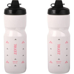 ZEFAL Pack Sense Soft 80 No Mud - Set di due Borracce Bici e MTB Con Protezione Della Tettarella - Senza BPA - Borraccia Ciclismo e Sportiva Inodore e Leggera - 2 x 800 ml, Bianco