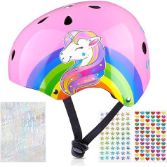 Unicorn Castle Children's Bicycle Helmet Unicorn Helmet for Girls, Adjustable Children's Helmet for Bicycle, Skateboard, Scooter, Skating, 3-8 Years