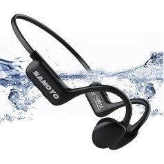 SANOTO Swimming Headphones, IPX8 Waterproof Headphones Swimming, Bone Sound Headphones Bluetooth 5.3, 16GB MP3, Random/Sequence Playback, Automatic Saving, for Swimming, Running, Cycling