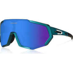 Queshark Cycling Glasses, TR90 Unbreakable Frame Polarised Sports Sunglasses, Cycling Glasses for Men Women with 3 Interchangeable Lenses, for Driving, Fishing, Glof Baseball
