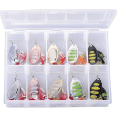 Savage Gear Rotex Spinner Set 4g / 5,5g - 10 Köder für Forellen, Barsch, Zander & Hecht, Angelköder, Forellenköder, Forellenspinner, Barschköder, Hechtköder, Zanderköder