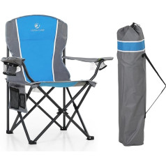 LET'S CAMP Folding Camping Chair Fishing Chair with Drink Holders Carry Bag XL Folding Chair up to 160 kg