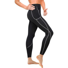 Gotoly Women's Neoprene Sports Trousers, Weight Loss Sauna Pants, Slimming Leggings for Yoga / Jogging / Fitness / Gym, Hot Thermal Sweat Tights, Workout Wear, Body Shaper with Pockets