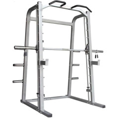 Squat Rack Cage Machine with Pull-Down Power Frame Cage Squat Rack with Barbell Holder J-Hook Weight Lifting Bar Home Fitness Equipment