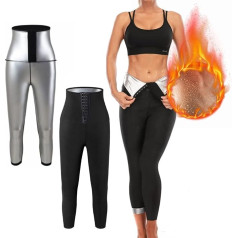 Hovershoes Sauna Sweat Pants for Women High Waist Compression Slimming Thermal Leggings Workout Body Shaper Sauna Suit Waist Trainer T-Shirt Leggings 4XL/5XL, Leggings