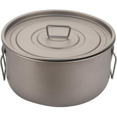 Stock Pot Outdoor Camping Pure Ti Stock Pot Saucepan Portable with Lid Folding Handle for Outdoor Camping Hiking Picnics