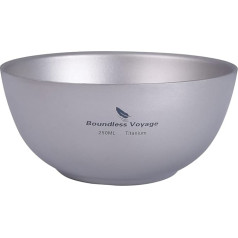 Boundless Voyage Titanium Double Wall Bowl Outdoor Camping Tableware 250ml 350ml (250ml)