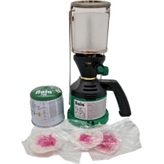 NOLA Gas Camping Lamp with 190 g Gas Cartridge and 3 Incandescent Stockings Gas Lamp with Piezo Gas Lamp Camping