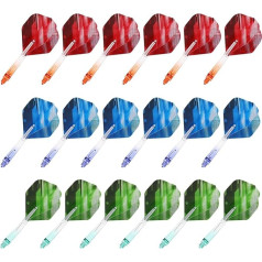 The Lord of the Tools Dart Flights and Shafts Set Standard 2BA Thread Plastic Dart Pole Rod Dart Wings Tail Throwing Fitting Dart Accessories Red & Blue & Green