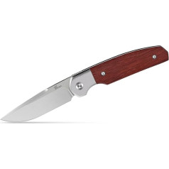 YF SMART® Front Flapper Folding Knife, Men's Knife, D2 Blade with High Quality Wooden Handle and Deep Pocket Clip, Camping Hunting Pocket Knife, EDC Knife Gentlemen Folder with (Small)