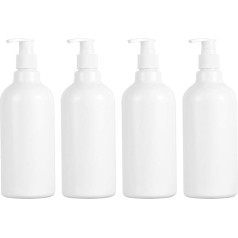 Hemoton 4 x 500 ml Pump Bottle, Soap Dispenser, Lotion Dispenser, Refillable Pump Dispenser, Empty Bottles, Travel Bottle, Shampoo, Lotion Container, Container Bottle for Bathroom
