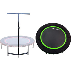 LEAPS & REBOUNDS 101,6 cm verstellbare Stabilitätsstangenbefestigung mit 101,6 cm Mini-Fitness-Trampolin und Heim-Fitness-Rebounder für Cardio-Übungen, Grün
