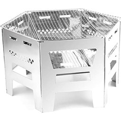 Foldable Campfire Grill, Camping Fire Pit with Carry Bag, Foldable BBQ Fire Pit Grill for Camping Camping Stove Stainless Steel for Camping Picnic BBQ