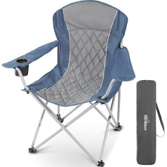 Join Nature Oversized Camping Chair, Folding Chair with Cup Holder, Adjustable Backrest, Outdoor Chair with Armrests up to 150 kg