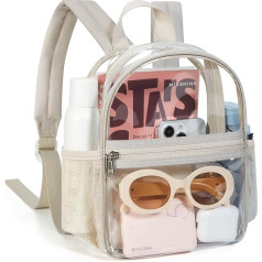 Missnine Clear Mini Backpack Stadium Approved Thick PVC Mini Bag for Concerts, Festivals, Sports Events and Daily Use
