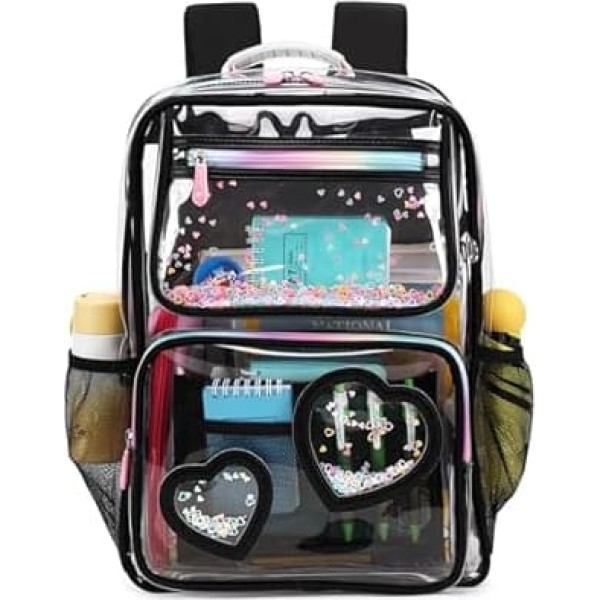 Caoroky knight Transparent Bag for Stadium Events Transparent Backpack Travel Kids School Bag Cute Transparent for Women Girls