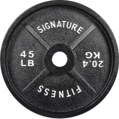 Signature Fitness Deep Dish Cast Iron Olympic Weight Plates 2