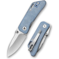 TRIVISA Pocket EDC Knife for Men, 5.9 cm Sandvik14C28N Blade, Small Folding Knife with Reversible Deep Carry Clip, Ceramic Bearing, Micarta Handle, Bootes-04L