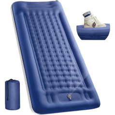 Inflatable Camping Sleeping Mat with Pillow 5 Inch Extra Thick Camping Mattress Built-in Foot Pump Portable Compact for Camping, Backpacking, Hiking, Travel, Tent