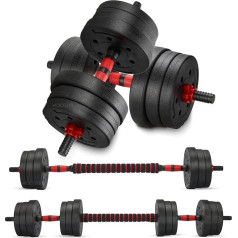Sport 2 in 1 Dumbbell Set 15 20 30 kg Adjustable Dumbbell & Barbell Spinlock Collars & Connection Tube