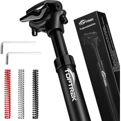 toptrek Seat Post Spring-Loaded with 27.2/30.9/31.6 mm, Spring-Loaded Seat Post [3 Springs Included], Spring Seat Post, Seat Suspension Bicycle for Spine Relief, for MTB/Citybike/E-Bike