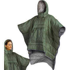 Portable Blanket for Adults, Waterproof Hooded Blanket, Cape, Winter Thickened, Portable Sleeping Bag, Portable Hiking Poncho Coat, Compactable Small Quilt