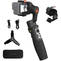 hohem iSteady Pro 4-Gimbal Stabilizer 3 Axis Compatible with GoPro 13/12/11/10/9/8/7/6/5, for Osmo Action/Insta360 One R and Other Action Cameras - IPX4 Splash Proof