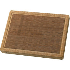 ZWILLING Schneidbrett aus massiven Bambusholz mit Saftrille, beidseitig nutzbar, groß, 42 x 31 cm, Silber