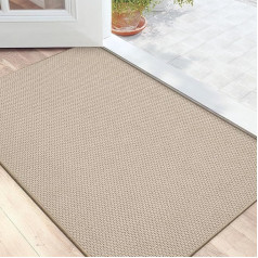 DEXI Doormat Indoor 61 x 92 cm, Non-Slip Door Mat Washable, Absorbent Dirt Trapper Mat, Waterproof Door Mat for Dog, Front Door, Patio, Beige