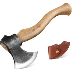 SMITH CHU Outdoor Hatchet Axe with Sheath 40 cm Axe Wood Columns Camping Axes Viking Axe Survival Axe for Camping and Hiking Gift for Men