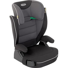 Graco Logico™ L i-Size R 129, Child Seat Approx. 3.5 to 12 Years (100 to 150 cm), Height-Adjustable Armrests, Washable Seat Covers, Installation with Vehicle Strap, Child Seat Black, Midnight