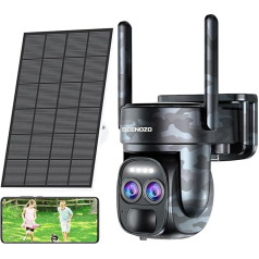 BEENOZO [8x Hybrid Zoom 4K 5Dbi Solar Wireless Outdoor WiFi Security Camera, 360° PTZ Battery IP Camera, with Solar Panel, Auto Tracking, AI, Colour Night Vision, Siren, Two-Way Audio