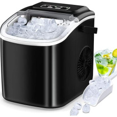Ice Maker Cube Machine Ice Cube Machine Ice Cube Worktop Ready in 6 Minutes 2 L with Ice Scoop and Basket LED Display for Home Bar Black