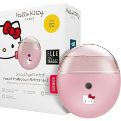 GESKE x Hello Kitty | SmartAppGuided™ Facial Hydration Refresher | 4 in 1 | Water Atomiser | Face Steamer | Face Mister | Facial Cleansing Device | Spray Mist | Skin Cosmetics | Natural Glow