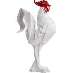 NENBOLEC Sculptures Rooster Figures Arts Modern Decor Animal Gift Statue Living Room Art Polyresin Ornament White 31 cm