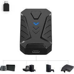 arVin Keyboard and Mouse Adapter for Nintendo Switch/Xbox One/Xbox 360/Xbox Series S/X/PS3/PS4, Wired & 2.4G Wireless Mouse Keyboard Converter Support Button Mapping Adjustable