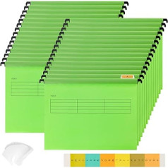 FUNSUEI 30 Pack A4 Suspension Files Hanging Files Files Cabinet Hanging Files for Office School Home Green