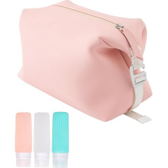 CONTAIL 6L Men's Toiletry Bag, Leak-proof Silicone Toiletry Bag, Double Kit, Waterproof Shaving Bag for Toiletry Accessories, pink, Toiletry bag