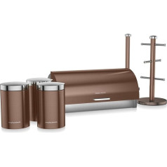 6 Stück Brotkasten Tee Kaffee Zucker Kanister Küche Storage Set Tasse Baum kupfer