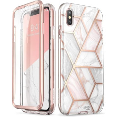 i-Blason iPhone XS Max Hülle Glitzer Handyhülle Ganzkörper Bumper Case Glänzend Schutzhülle Sparkle Clear Cover [Cosmo] mit integriertem Displayschutz für Apple iPhone XS Max 6.5 Zoll 2018 (Marmor)