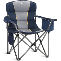ALPHA CAMP Oversized Camping Folding Chair High Performance Lawn Chair with Cooler Bag Support 450 LBS Steel Frame Foldable Padded Chair