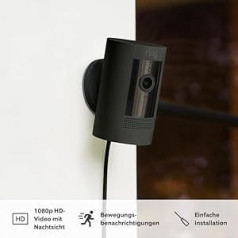 Ring Outdoor Camera (Ring Stick Up Cam Plug-In), Black, Works with Alexa + The New Echo Show 5 (3rd Gen) | Anthracite - Smart Home Starter Pack