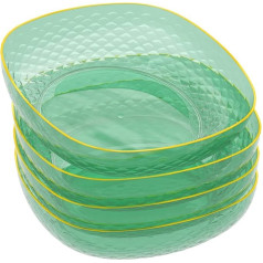 Zopnny 4 Pcs Decorative Plastic Fruit Basket Bowl Kitchen Bowl Green