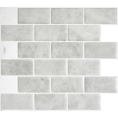 SMART TILES Peel and Stick Stickers for Tiles - 10 Sheets 27.81 cm x 24.64 cm - 3D Tile Adhesive Films, Self-Adhesive Removable and Adhesive Back Wall Tiles for Kitchen, Bathroom, Wall Decoration