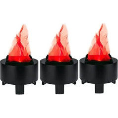 Lancoon 3D LED Fake Fire Flame Light, 3 Pieces Artificial Flickering Flame Lamp Bulb, Electric Campfire Effect, Indoor for Christmas, Halloween, Festival, Event, Party, Club Decoration