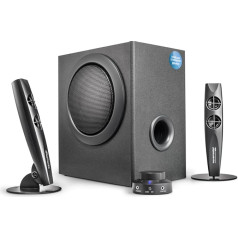 Wavemaster STAX BT 2.1 Lautsprecher System (46 Watt) mit Bluetooth-Streaming Aktiv-Boxen Nutzung für TV/Tablet/Smartphone/PC schwarz (66211)