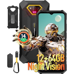 Ulefone Armor X13 Outdoor Mobile Phone Android 14, 12GB + 64GB/SD-256GB, Octa Core, 50MP + 24MP Night Vision, 6320mAh Battery, 6.52 Inch HD+, Outdoor Smartphone 4G Dual SIM, Face ID/NFC/GPS 2 Year